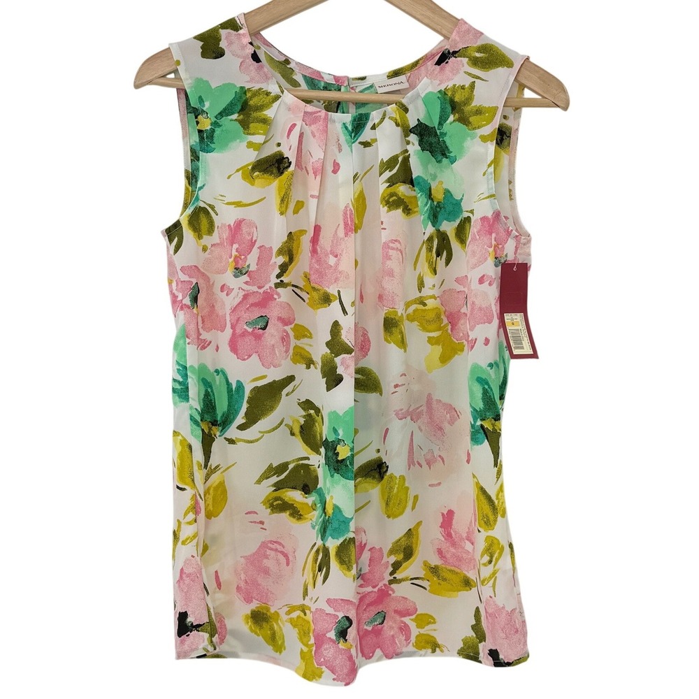 Merona Women's‎ Floral Print Sleeveless Top Size S Office Sleeveless